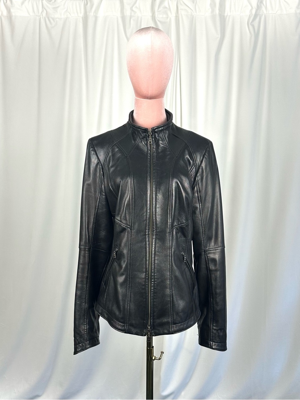 Danier Italian Leather Black Jacket Medium Made in Canada